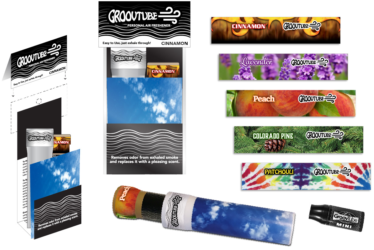 GroovTube labels and packaging